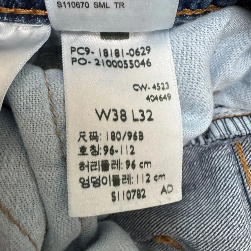 Levi's 541 Athletic Fit Tapered  Denim Jeans Mens 38x32 Blue Medium Wash Stretch
